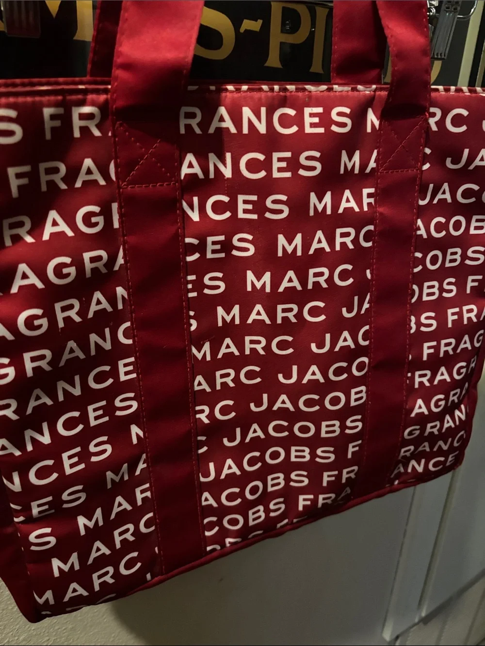 Marc Jacobs Red Logo Tote Bag